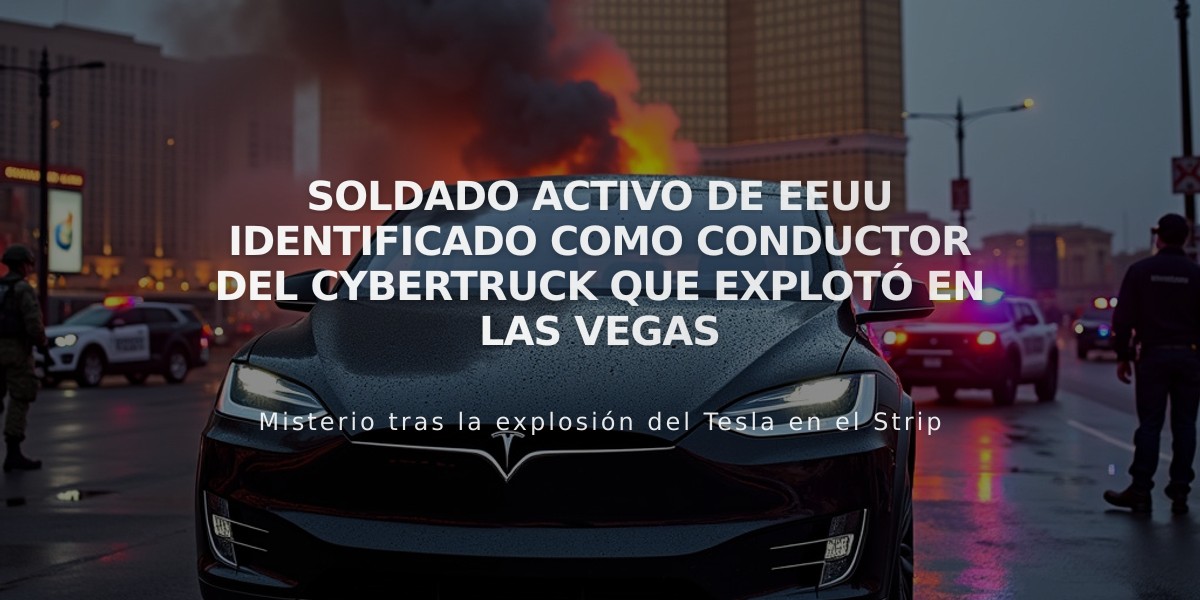 Soldado activo de EEUU identificado como conductor del Cybertruck que explotó en Las Vegas