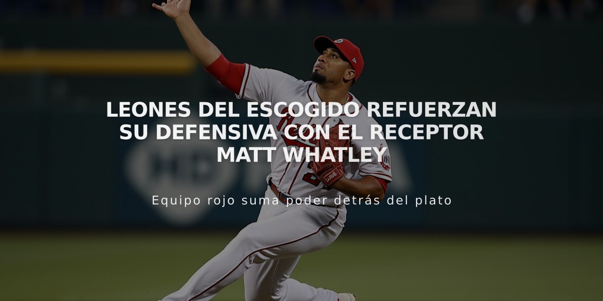 Leones del Escogido refuerzan su defensiva con el receptor Matt Whatley