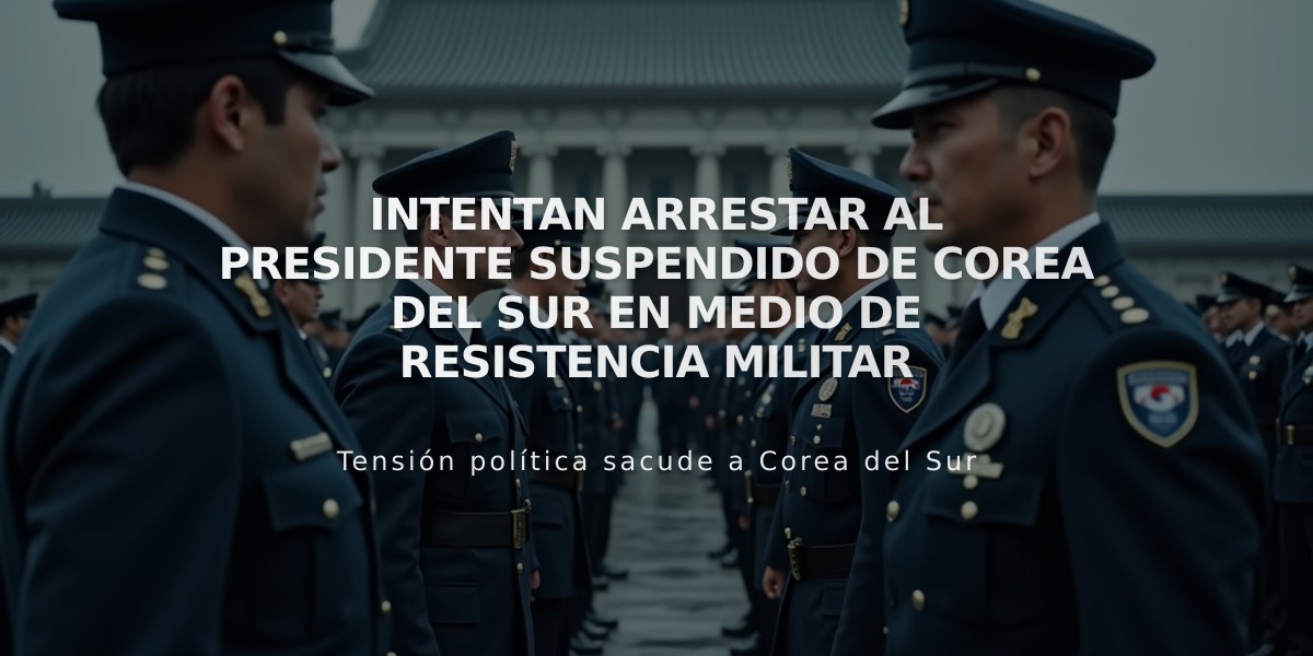 Intentan arrestar al presidente suspendido de Corea del Sur en medio de resistencia militar