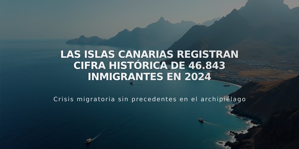 Las islas Canarias registran cifra histórica de 46.843 inmigrantes en 2024