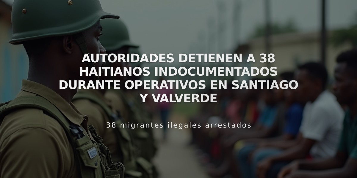 Autoridades detienen a 38 haitianos indocumentados durante operativos en Santiago y Valverde