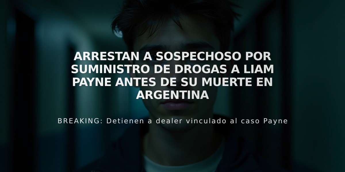 Arrestan a sospechoso por suministro de drogas a Liam Payne antes de su muerte en Argentina