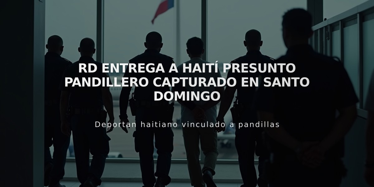 RD entrega a Haití presunto pandillero capturado en Santo Domingo