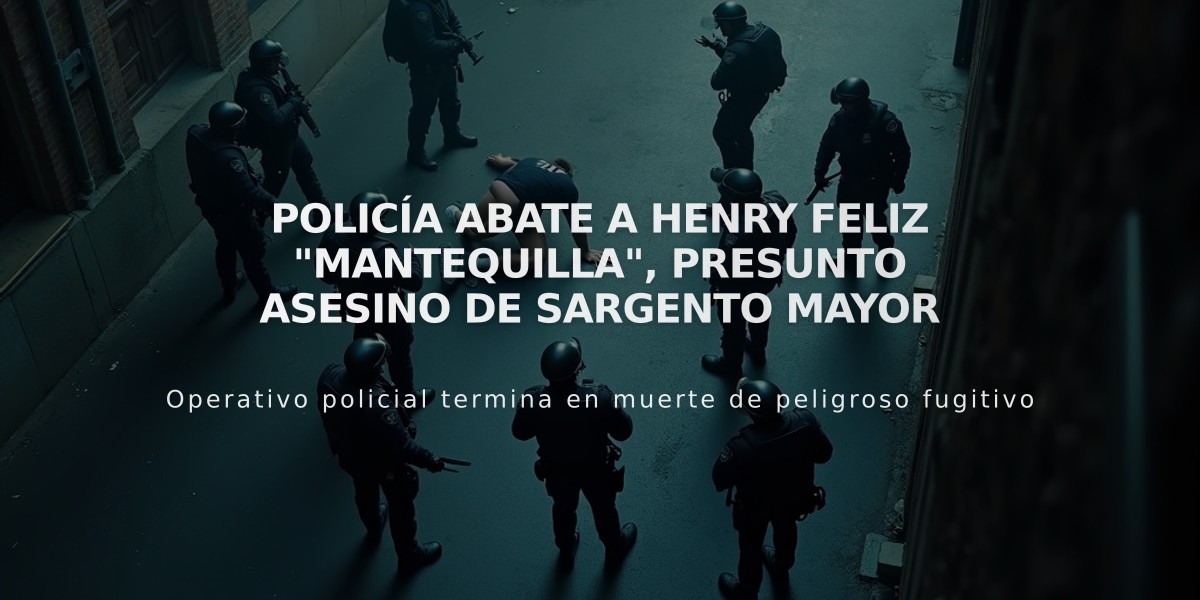 Policía abate a Henry Feliz "Mantequilla", presunto asesino de sargento mayor