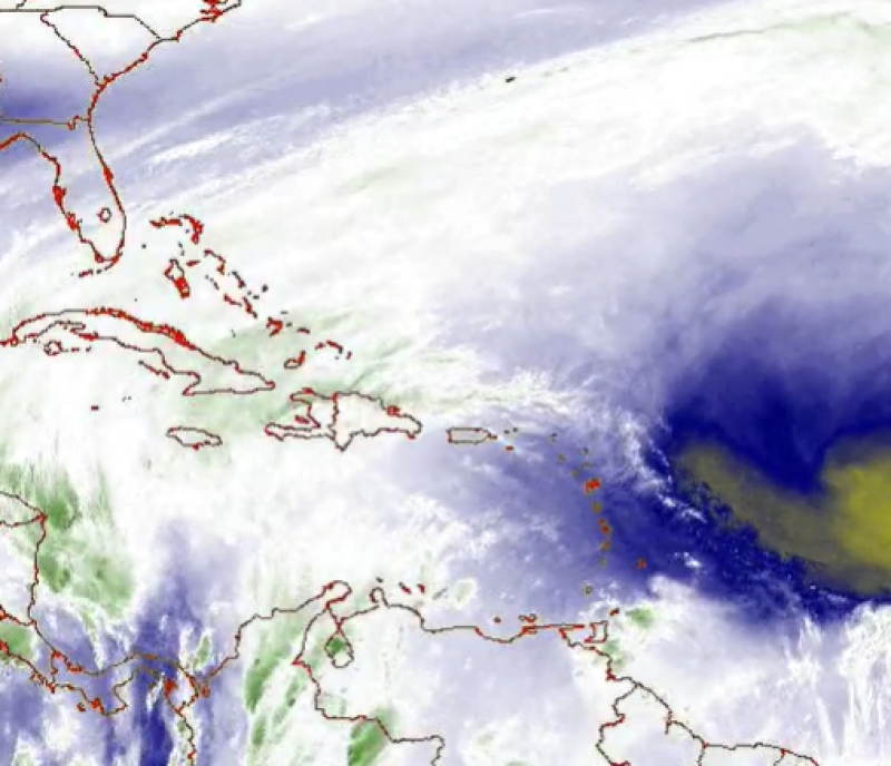 Imagen satelital del huracán Fiona