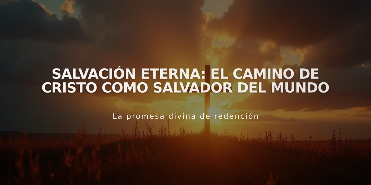 Salvación eterna: El camino de Cristo como salvador del mundo