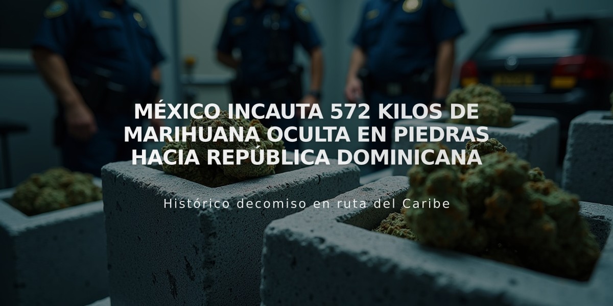 México incauta 572 kilos de marihuana oculta en piedras hacia República Dominicana