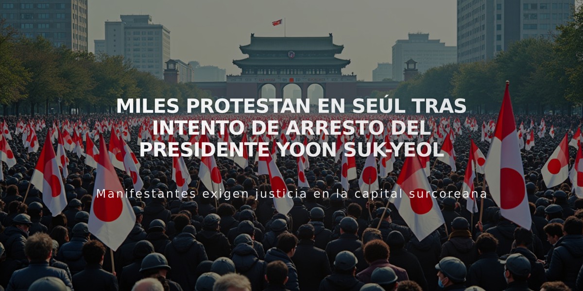 Miles protestan en Seúl tras intento de arresto del presidente Yoon Suk-yeol