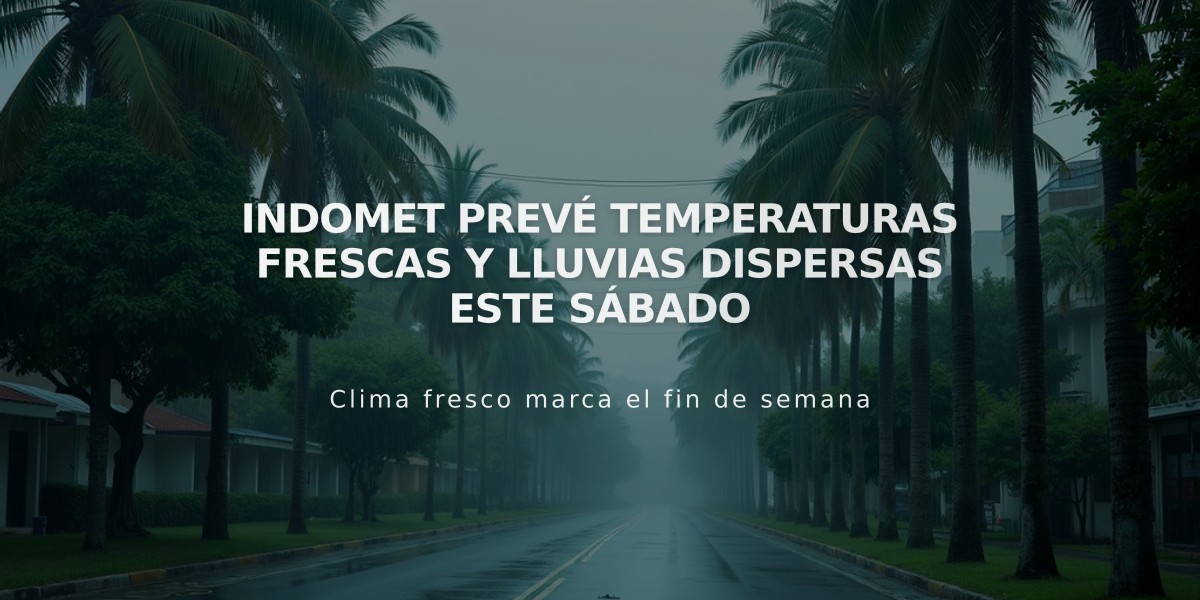 Indomet prevé temperaturas frescas y lluvias dispersas este sábado