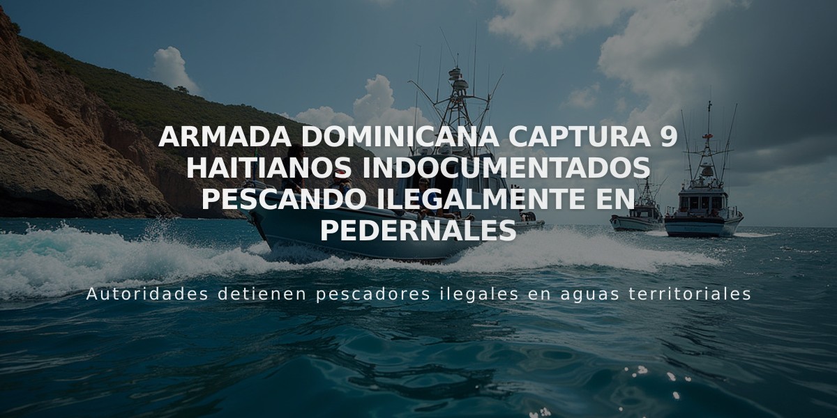 Armada Dominicana captura 9 haitianos indocumentados pescando ilegalmente en Pedernales