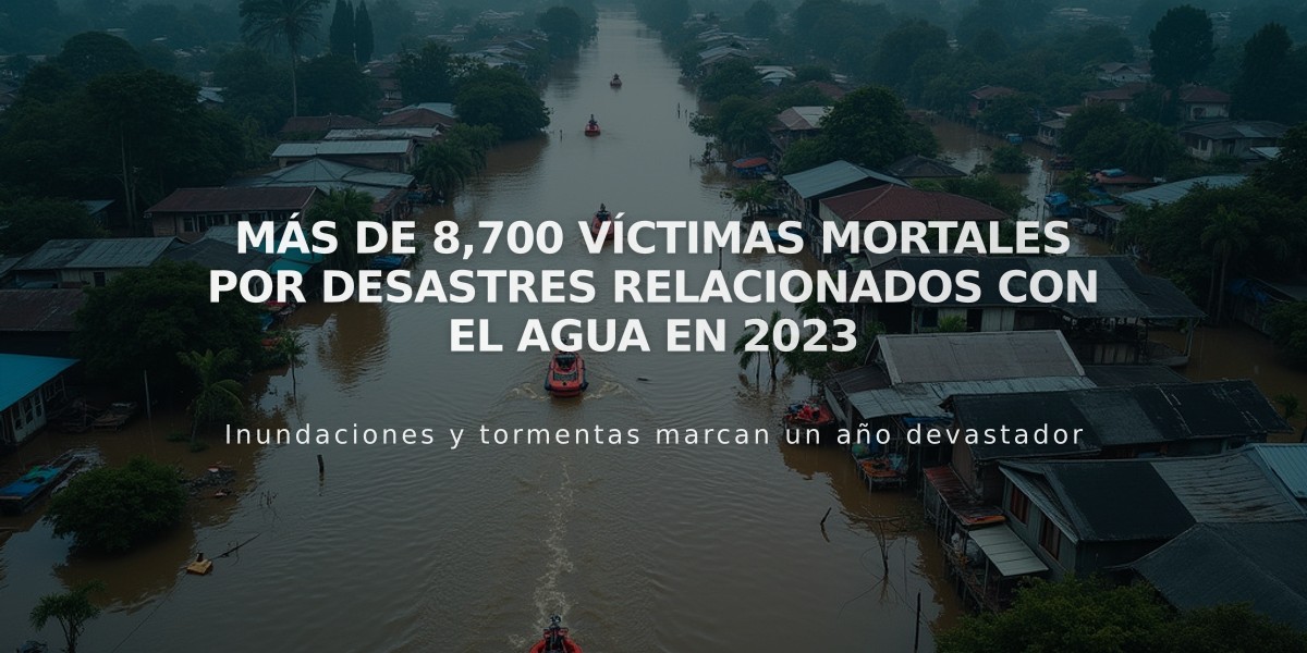 Más de 8,700 víctimas mortales por desastres relacionados con el agua en 2023