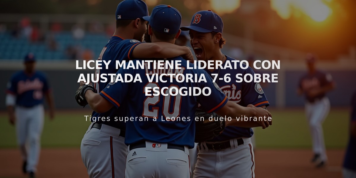 Licey mantiene liderato con ajustada victoria 7-6 sobre Escogido