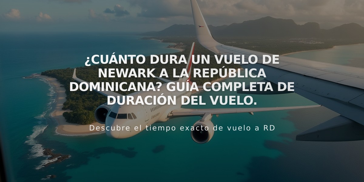 ¿Cuánto dura un vuelo de Newark a la República Dominicana? Guía completa de duración del vuelo.