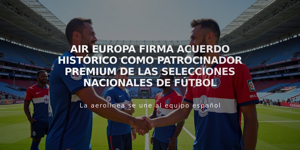 Air Europa firma acuerdo histórico como patrocinador premium de las Selecciones Nacionales de Fútbol