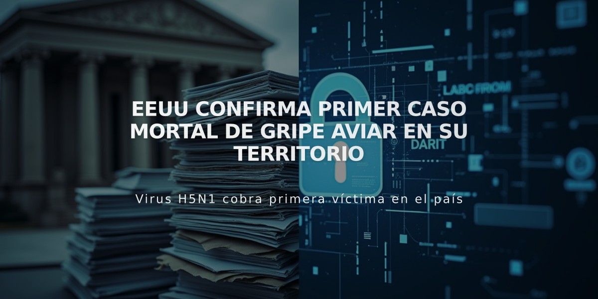 EEUU confirma primer caso mortal de gripe aviar en su territorio