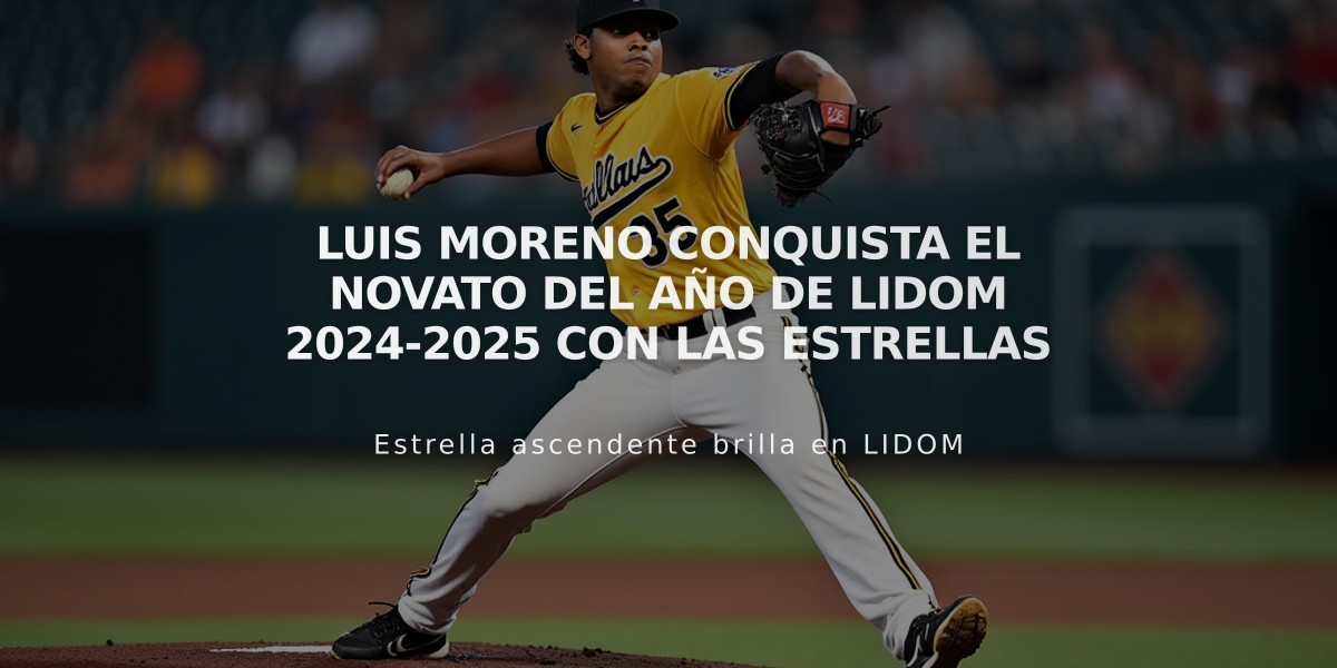 Luis Moreno conquista el Novato del Año de LIDOM 2024-2025 con las Estrellas