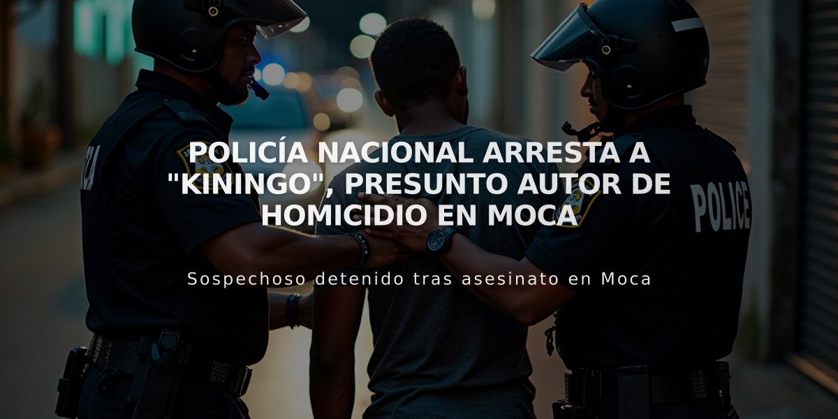 Policía Nacional arresta a "Kiningo", presunto autor de homicidio en Moca