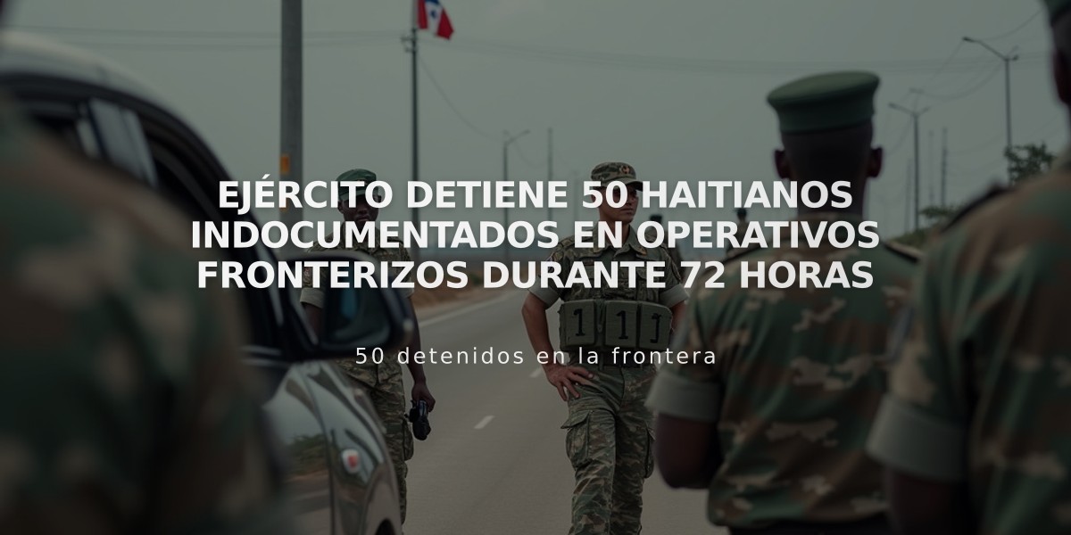 Ejército detiene 50 haitianos indocumentados en operativos fronterizos durante 72 horas