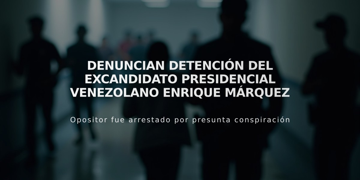 Denuncian detención del excandidato presidencial venezolano Enrique Márquez