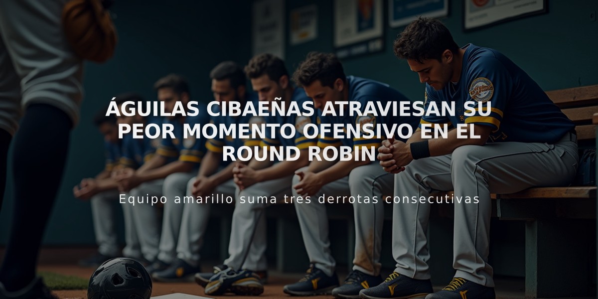 Águilas Cibaeñas atraviesan su peor momento ofensivo en el Round Robin