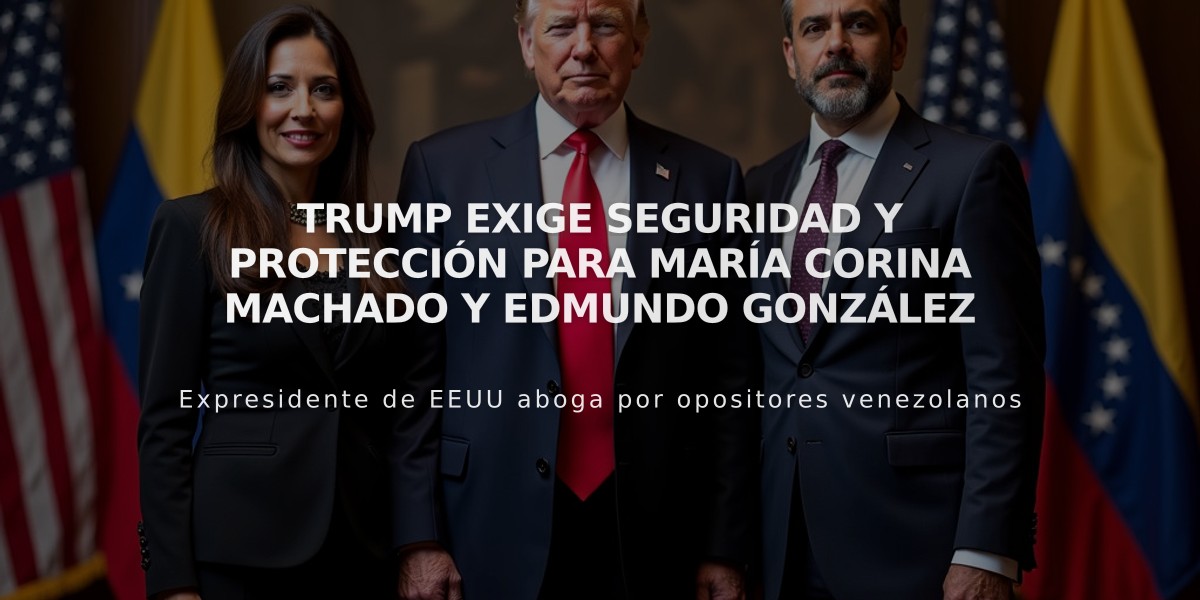 Trump exige seguridad y protección para María Corina Machado y Edmundo González