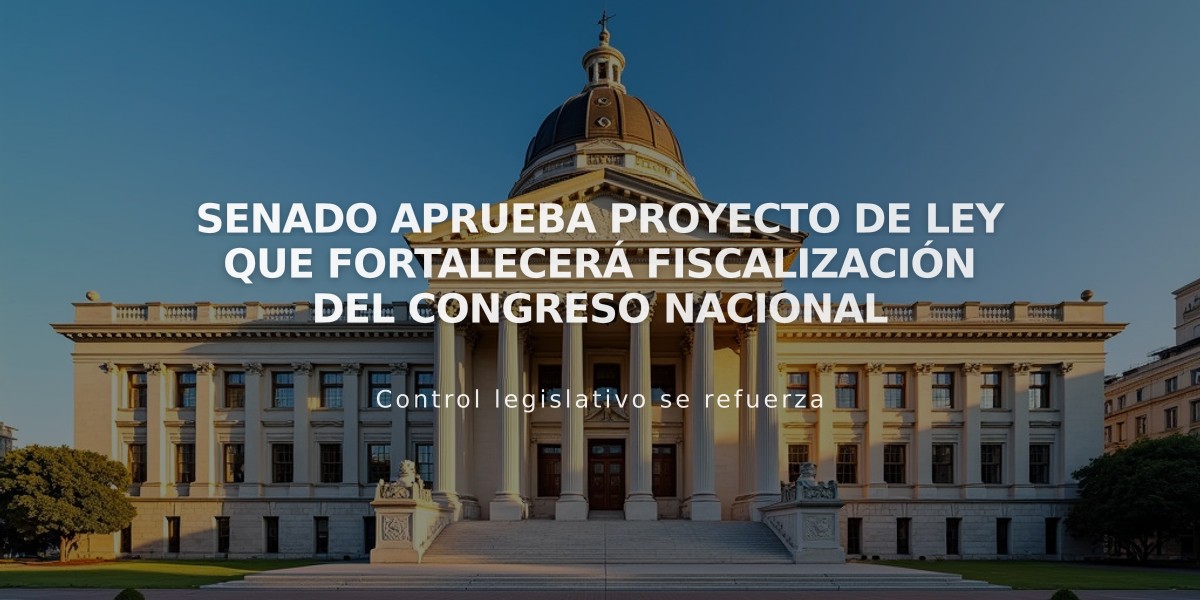 Senado aprueba proyecto de ley que fortalecerá fiscalización del Congreso Nacional