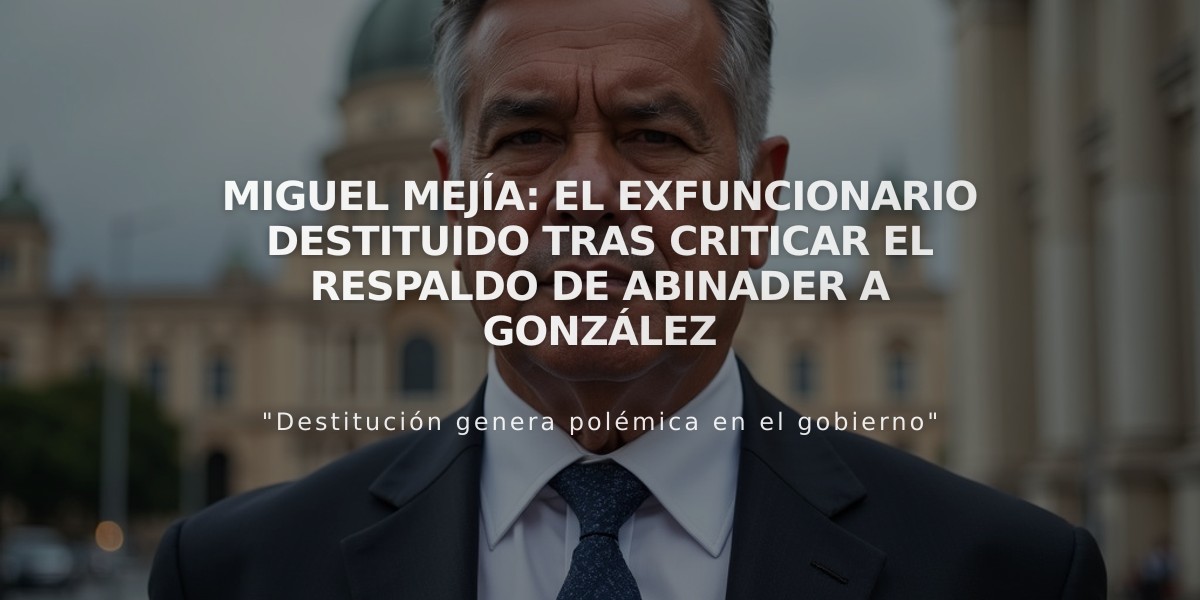 Miguel Mejía: El exfuncionario destituido tras criticar el respaldo de Abinader a González