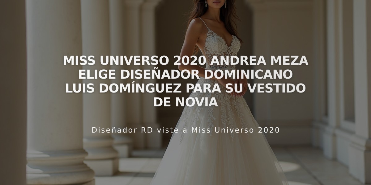 Miss Universo 2020 Andrea Meza elige diseñador dominicano Luis Domínguez para su vestido de novia