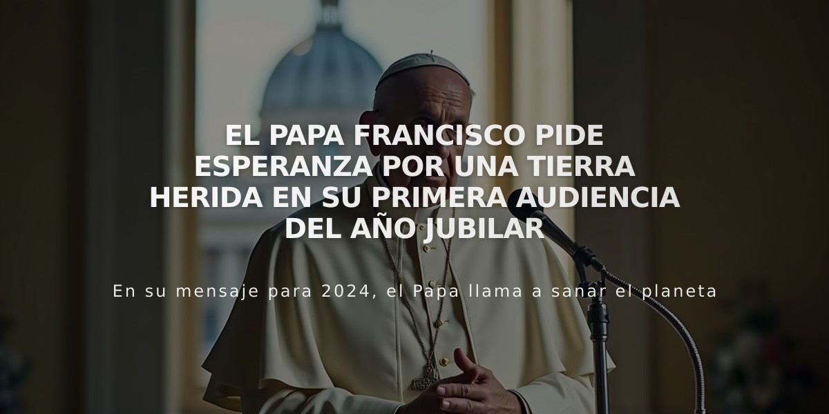 El Papa Francisco pide esperanza por una Tierra herida en su primera audiencia del Año Jubilar