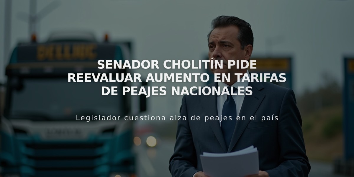 Senador Cholitín pide reevaluar aumento en tarifas de peajes nacionales