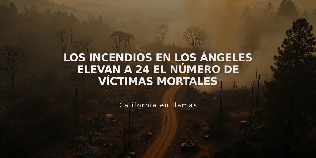 Los incendios en Los Ángeles elevan a 24 el número de víctimas mortales