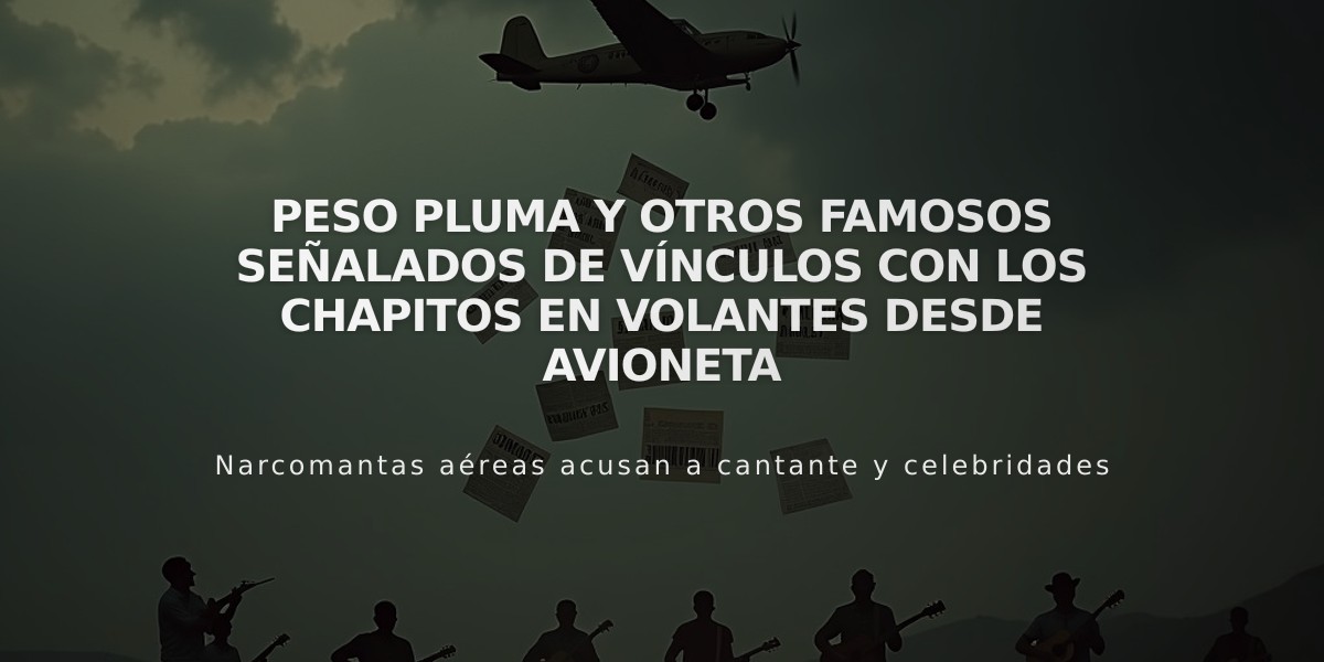 Peso Pluma y otros famosos señalados de vínculos con Los Chapitos en volantes desde avioneta