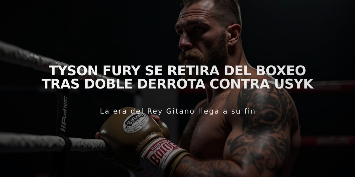 Tyson Fury se retira del boxeo tras doble derrota contra Usyk