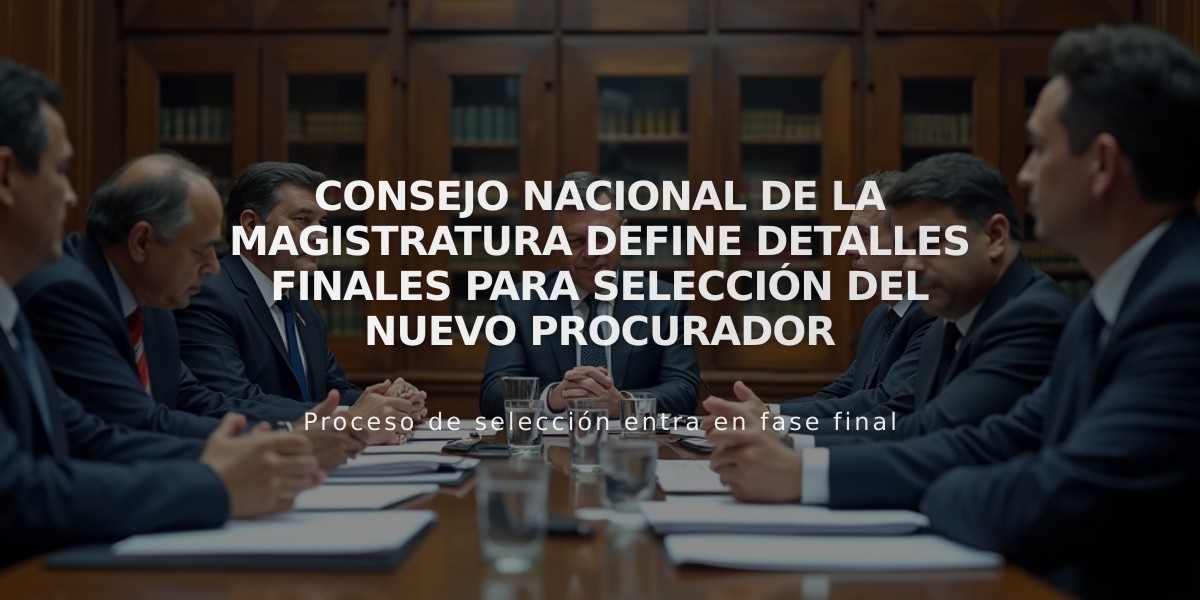 Consejo Nacional de la Magistratura define detalles finales para selección del nuevo procurador