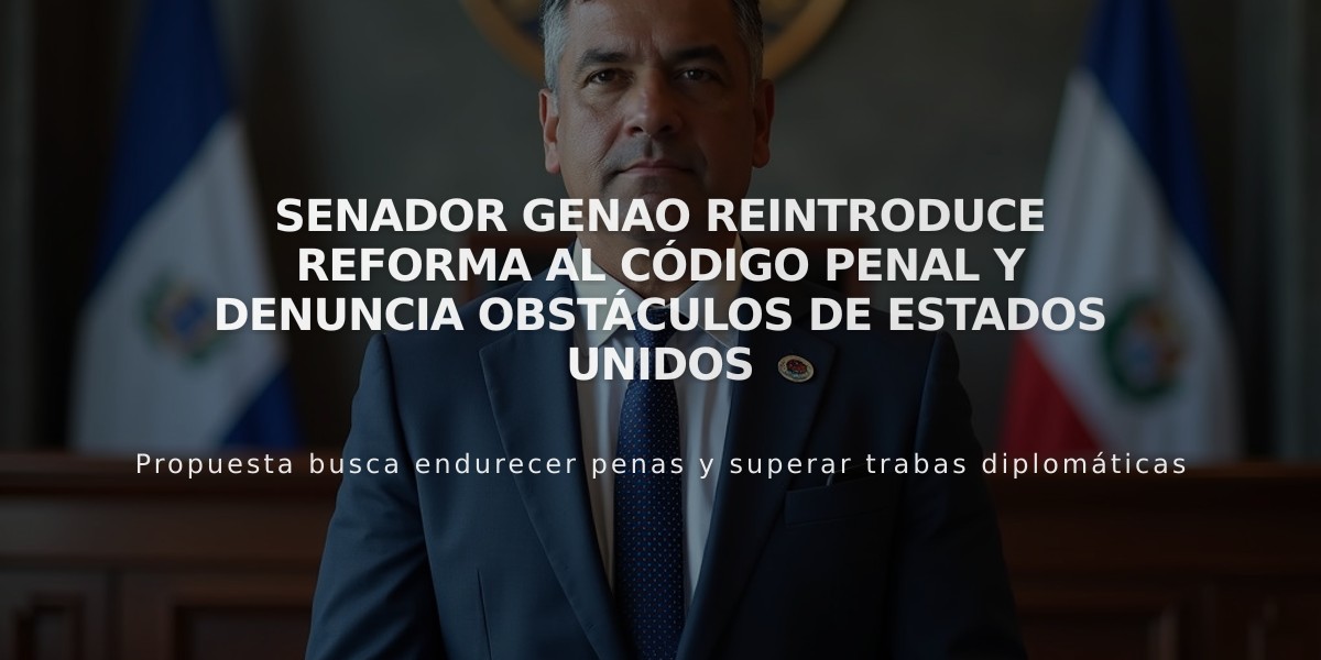 Senador Genao reintroduce reforma al Código Penal y denuncia obstáculos de Estados Unidos