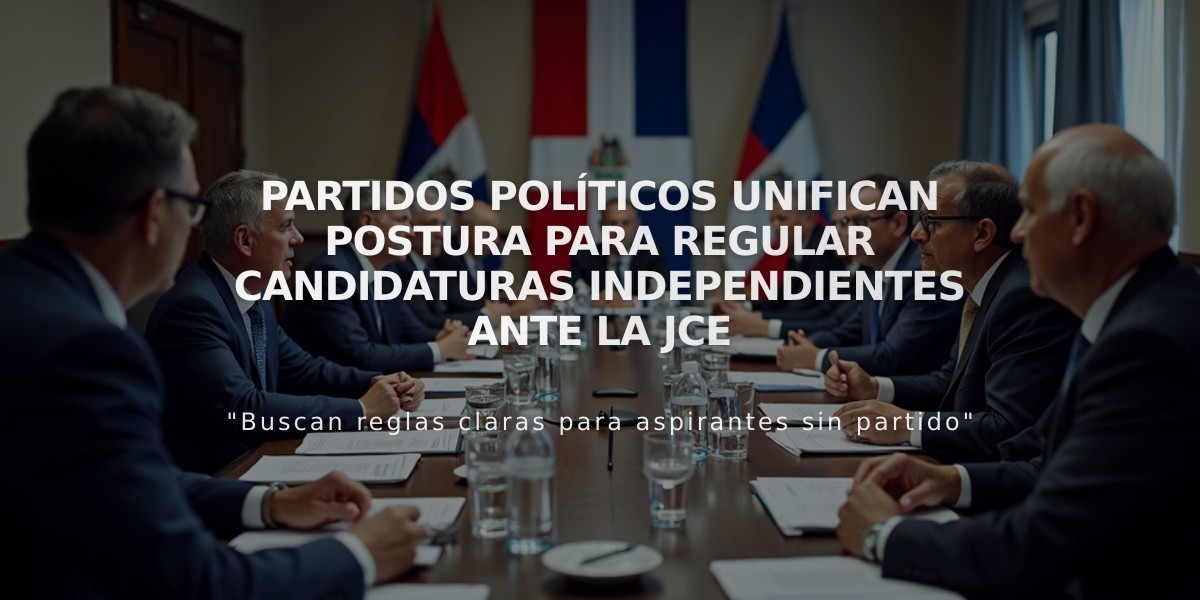 Partidos políticos unifican postura para regular candidaturas independientes ante la JCE