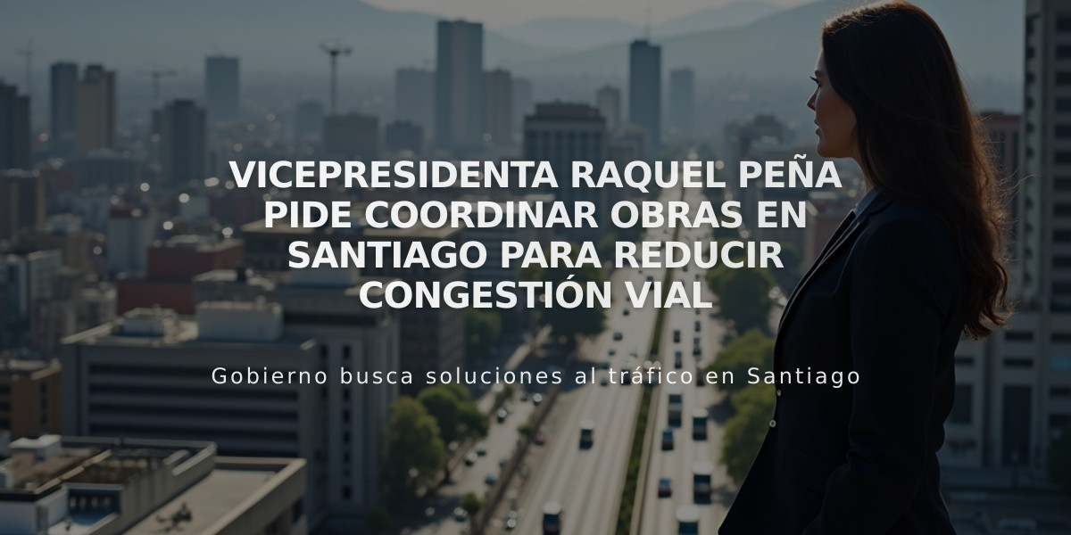 Vicepresidenta Raquel Peña pide coordinar obras en Santiago para reducir congestión vial