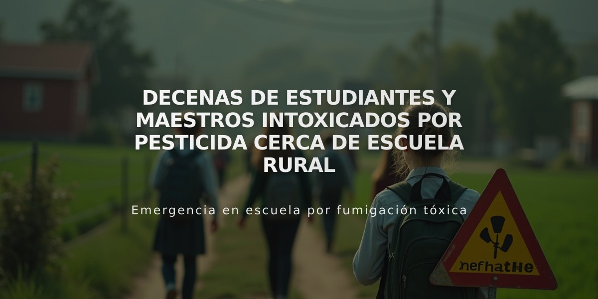 Decenas de estudiantes y maestros intoxicados por pesticida cerca de escuela rural