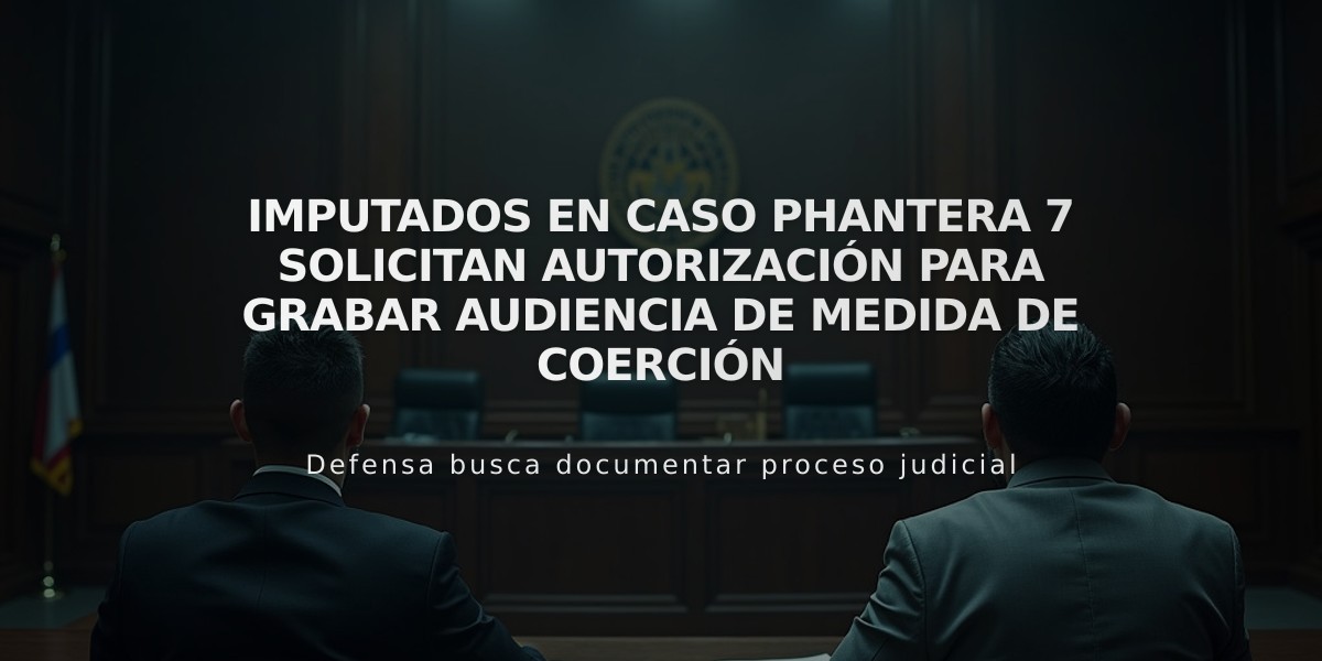 Imputados en caso Phantera 7 solicitan autorización para grabar audiencia de medida de coerción