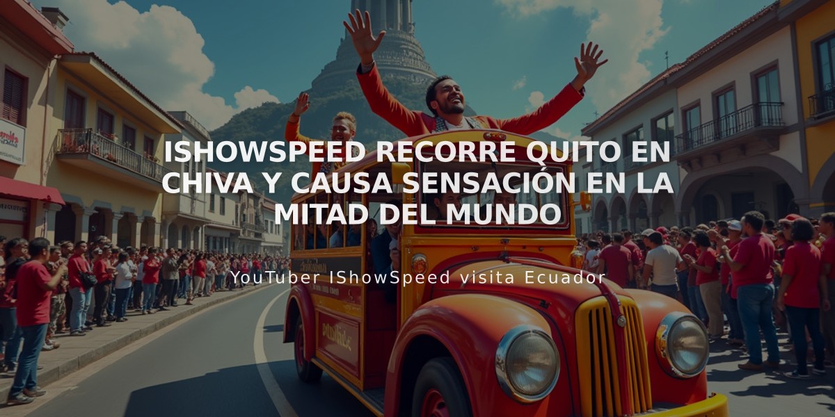 IShowSpeed recorre Quito en chiva y causa sensación en la Mitad del Mundo