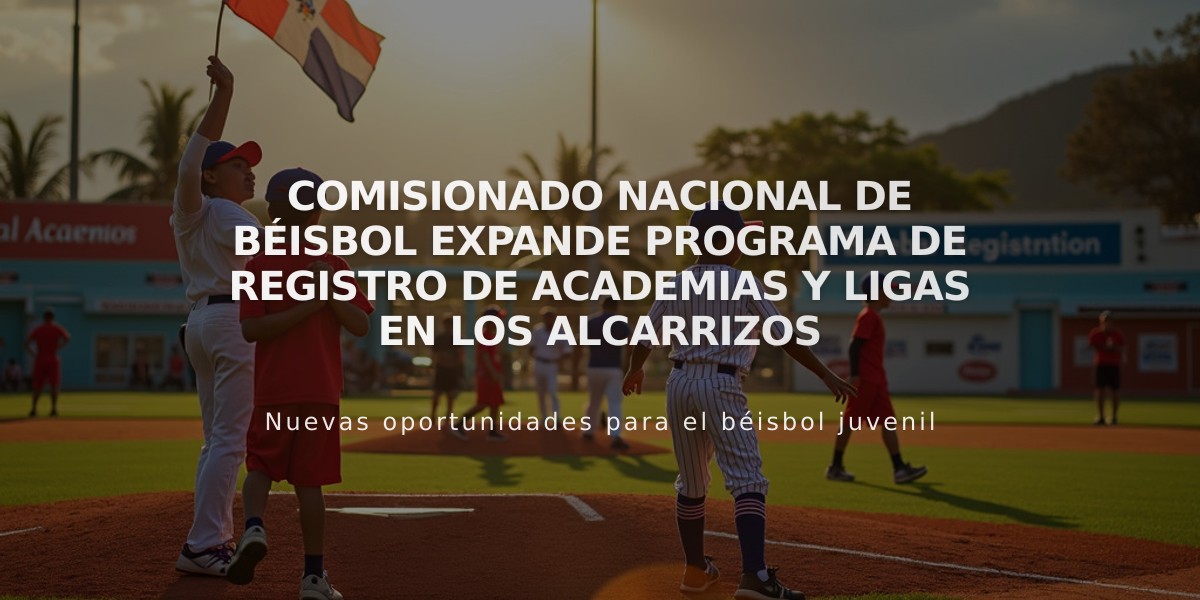 Comisionado Nacional de Béisbol expande programa de registro de academias y ligas en Los Alcarrizos