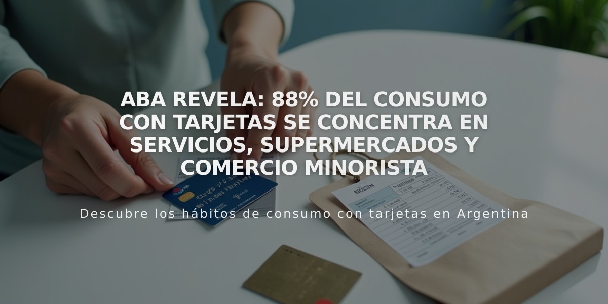 ABA revela: 88% del consumo con tarjetas se concentra en servicios, supermercados y comercio minorista