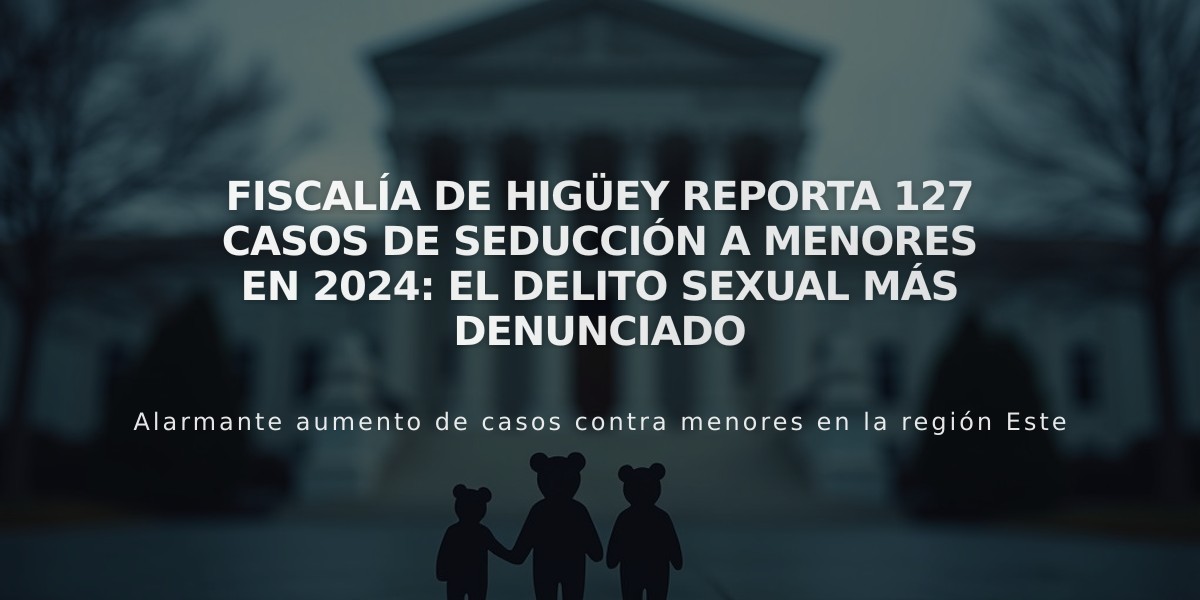 Fiscalía de Higüey reporta 127 casos de seducción a menores en 2024: el delito sexual más denunciado