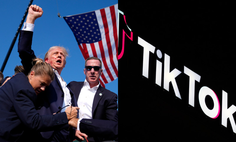 TikTok, Trump y bandera estadounidense