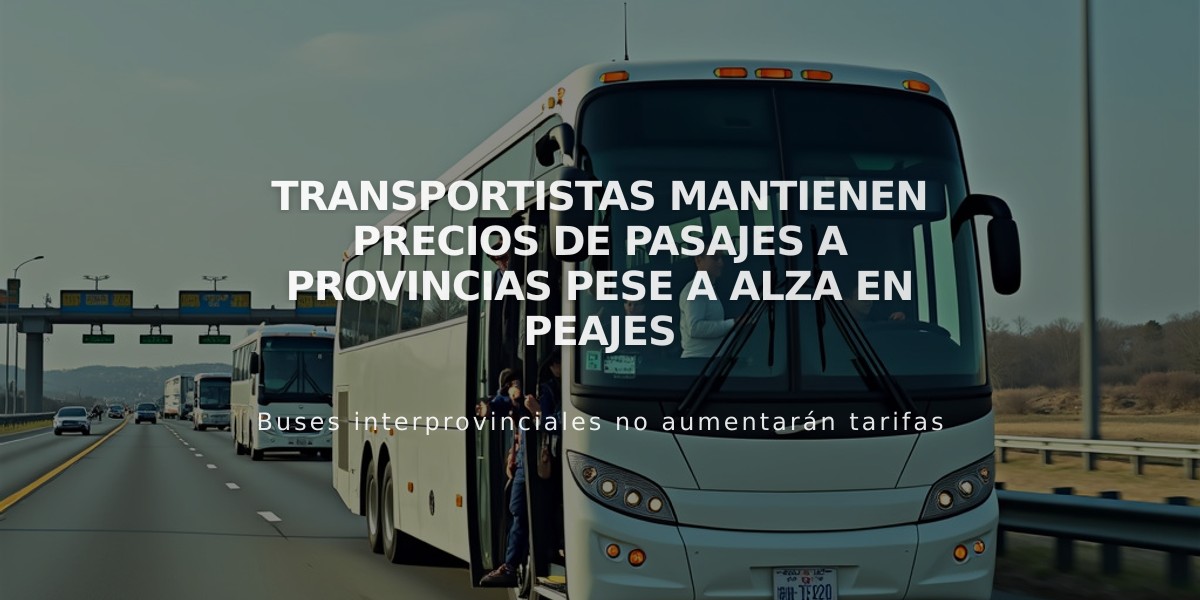 Transportistas mantienen precios de pasajes a provincias pese a alza en peajes