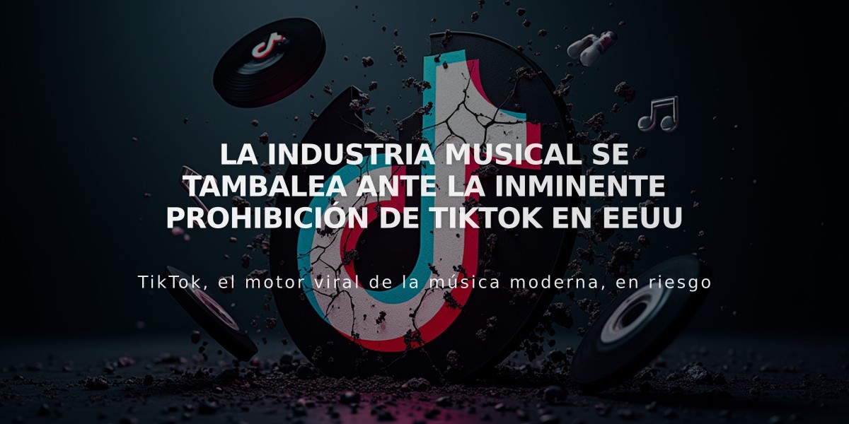 La industria musical se tambalea ante la inminente prohibición de TikTok en EEUU