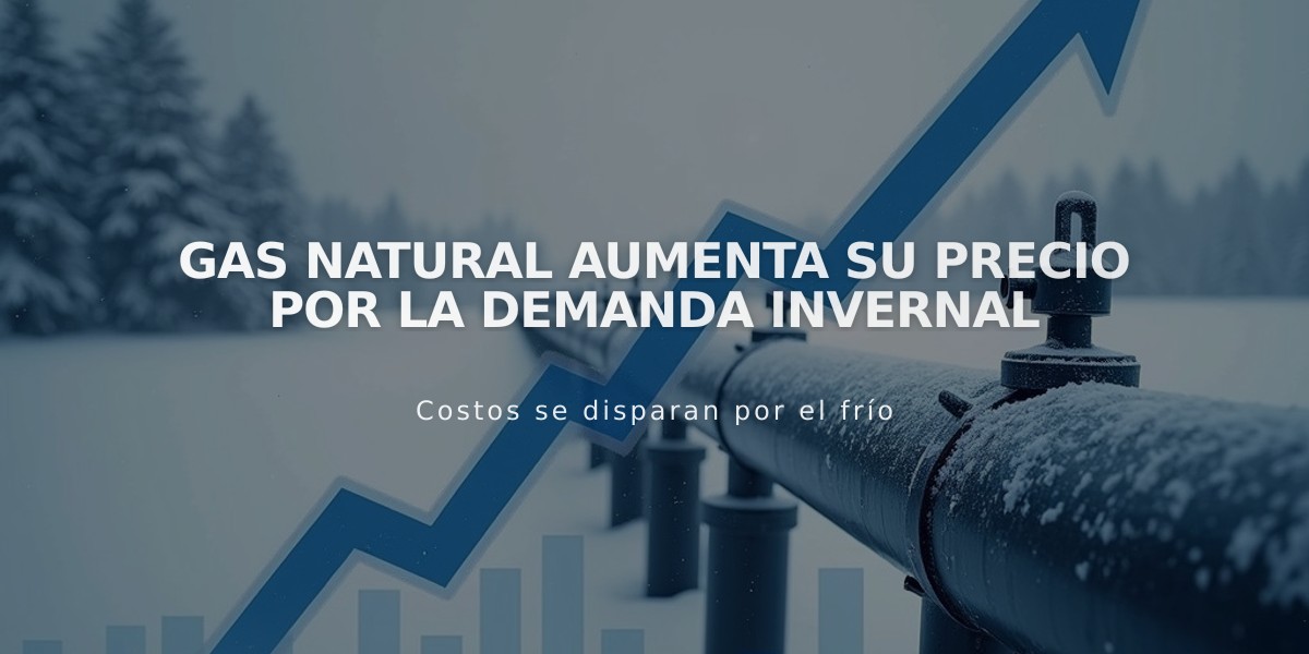 Gas natural aumenta su precio por la demanda invernal