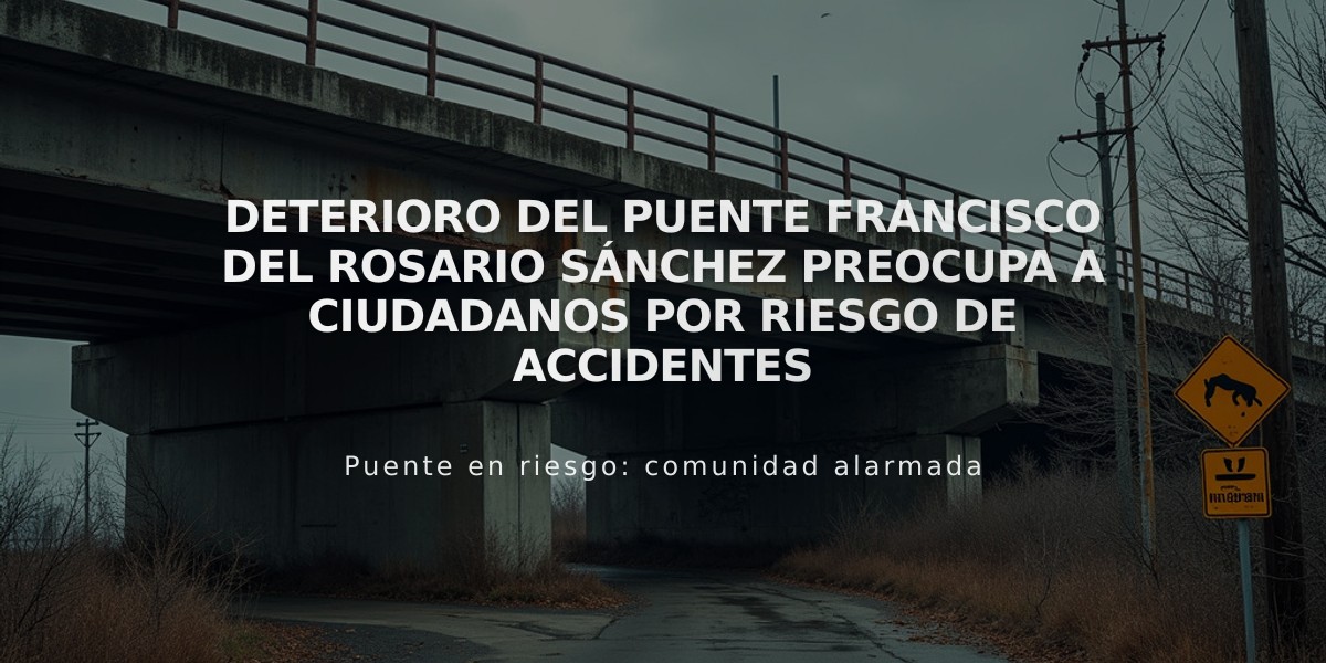 Deterioro del puente Francisco del Rosario Sánchez preocupa a ciudadanos por riesgo de accidentes