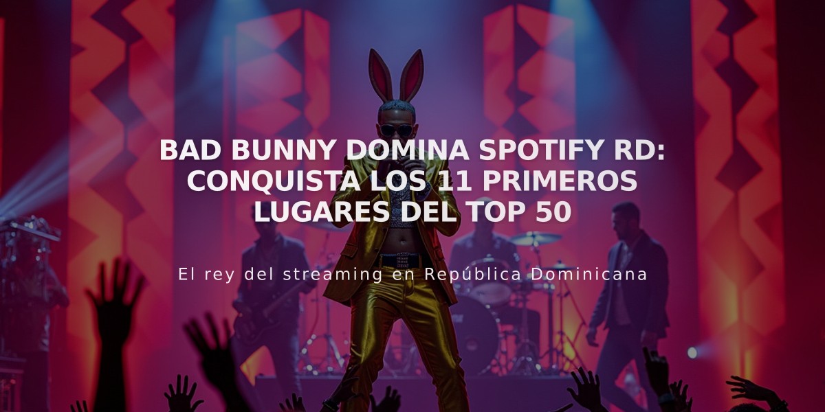 Bad Bunny domina Spotify RD: conquista los 11 primeros lugares del Top 50