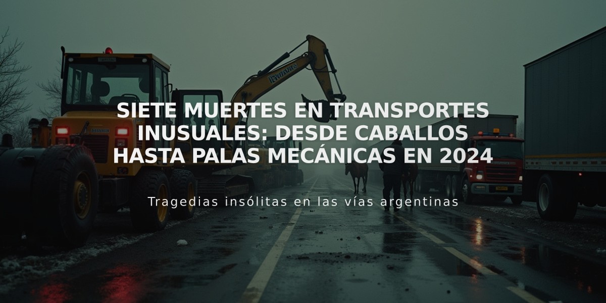 Siete muertes en transportes inusuales: desde caballos hasta palas mecánicas en 2024